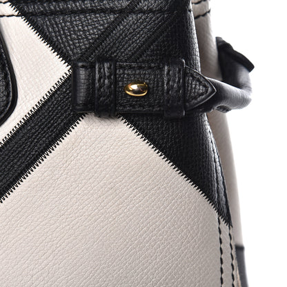 Burberry Grainy Calfskin Patchwork Medium Banner Tote Black White 18 of 22