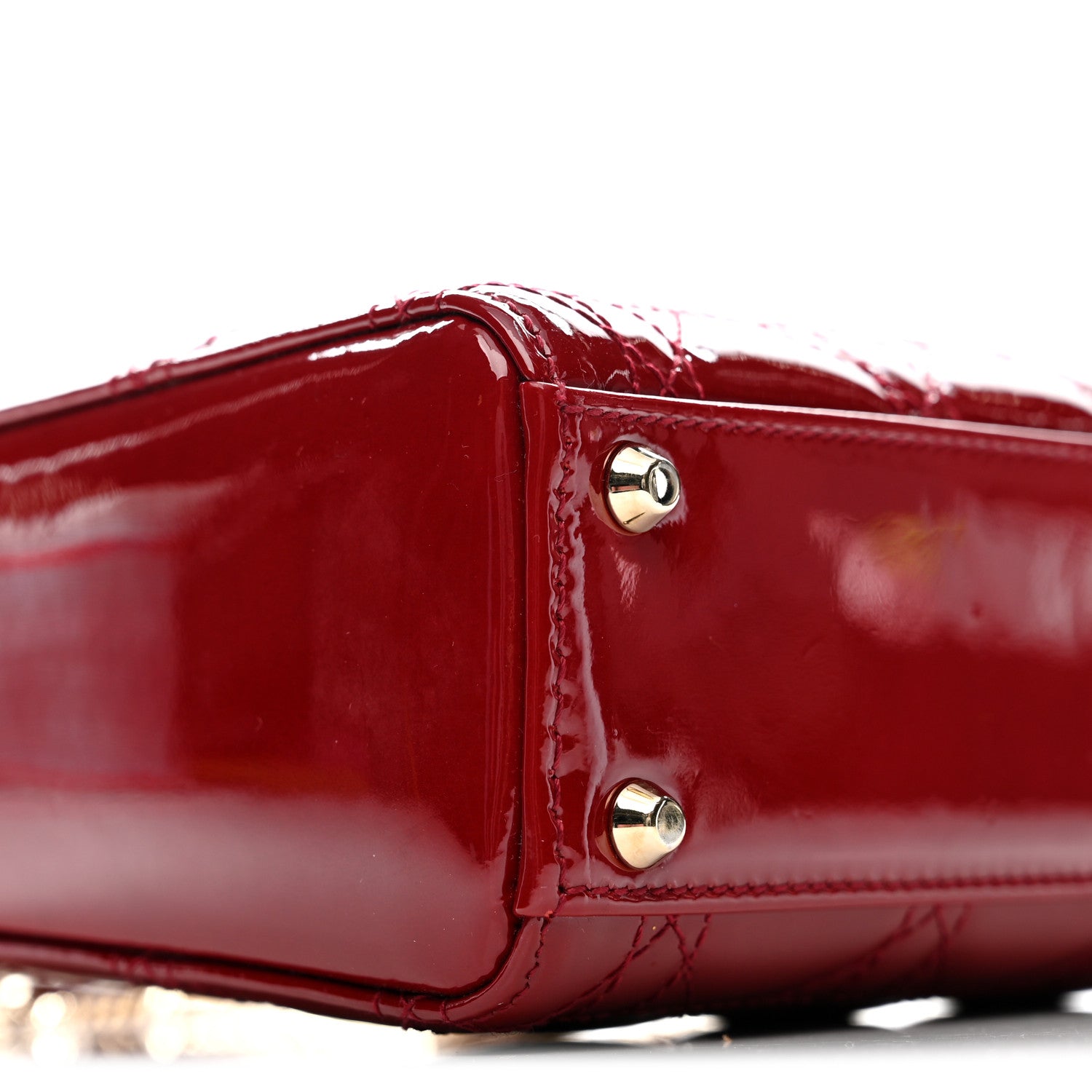 Christian Dior Patent Cannage Mini Lady Dior Red 9 of 12