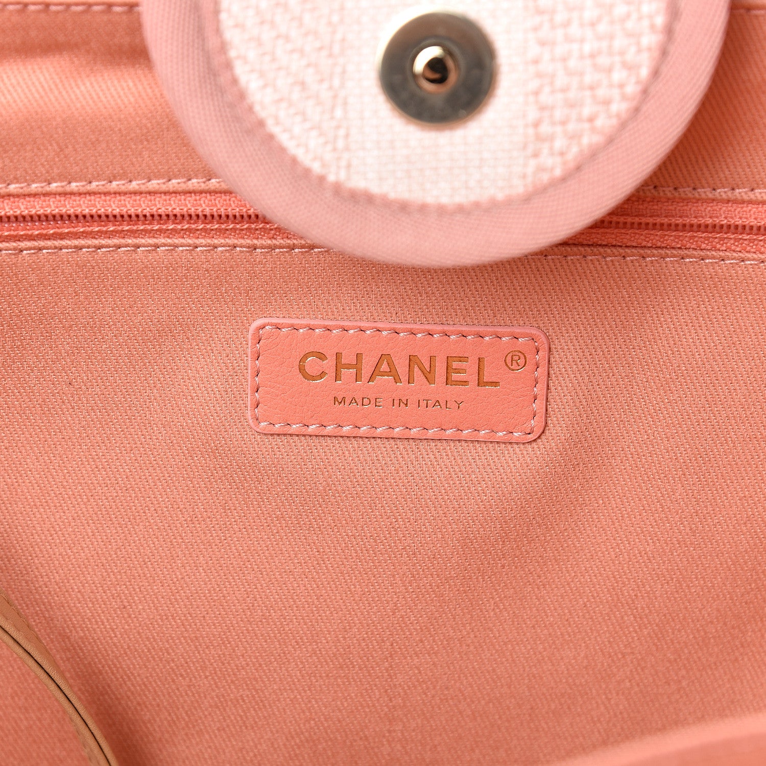Chanel Straw Raffia Calfskin Striped Medium Deauville Tote Light Pink 5 of 11