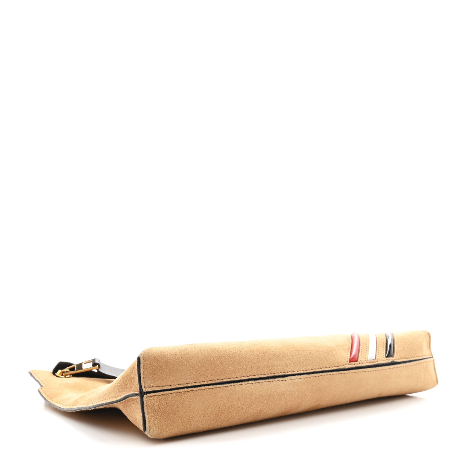Loewe Suede Striped Large T Pouch Carmel 4 of 9