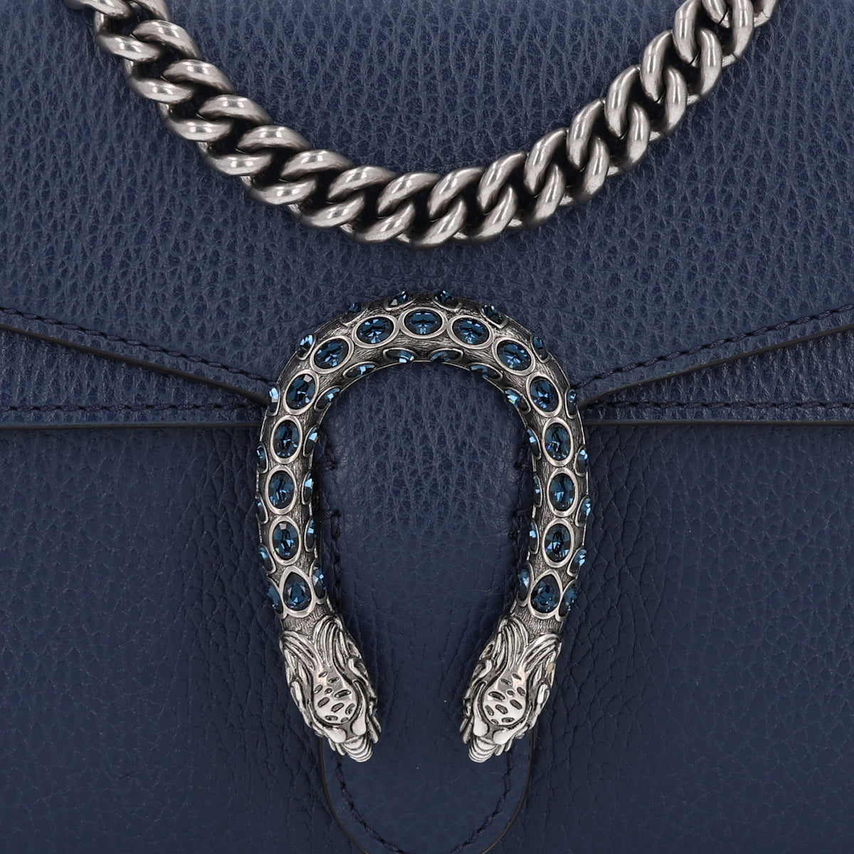 Gucci Dollar Calfskin Crystal Mini Dionysus Shoulder Bag Blue Agata Montana Sapphire 8 of 10