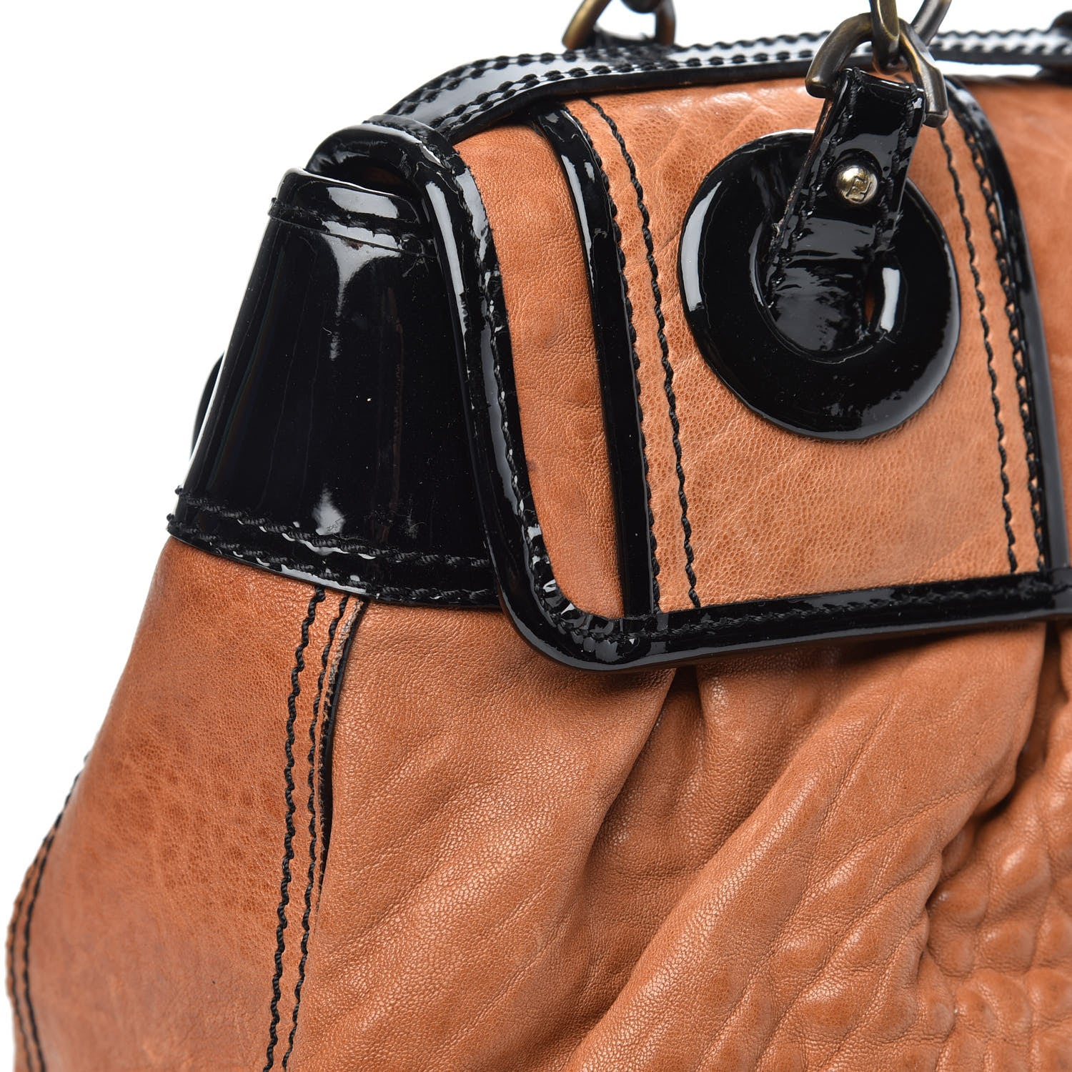 Fendi Nappa Patent B Bag Osso Black 15 of 15