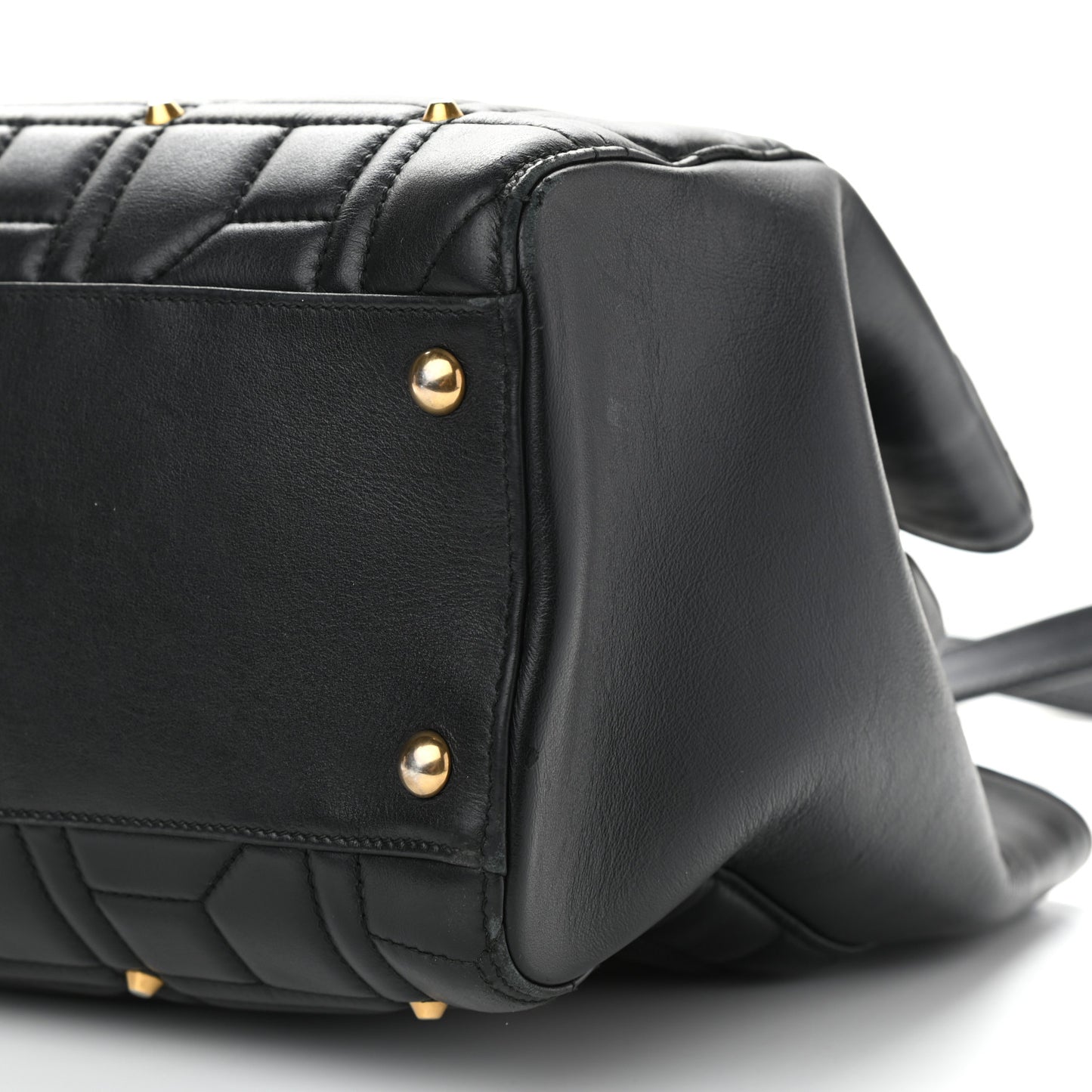 Calfskin Matelasse Studded Medium GG Marmont Tote Black