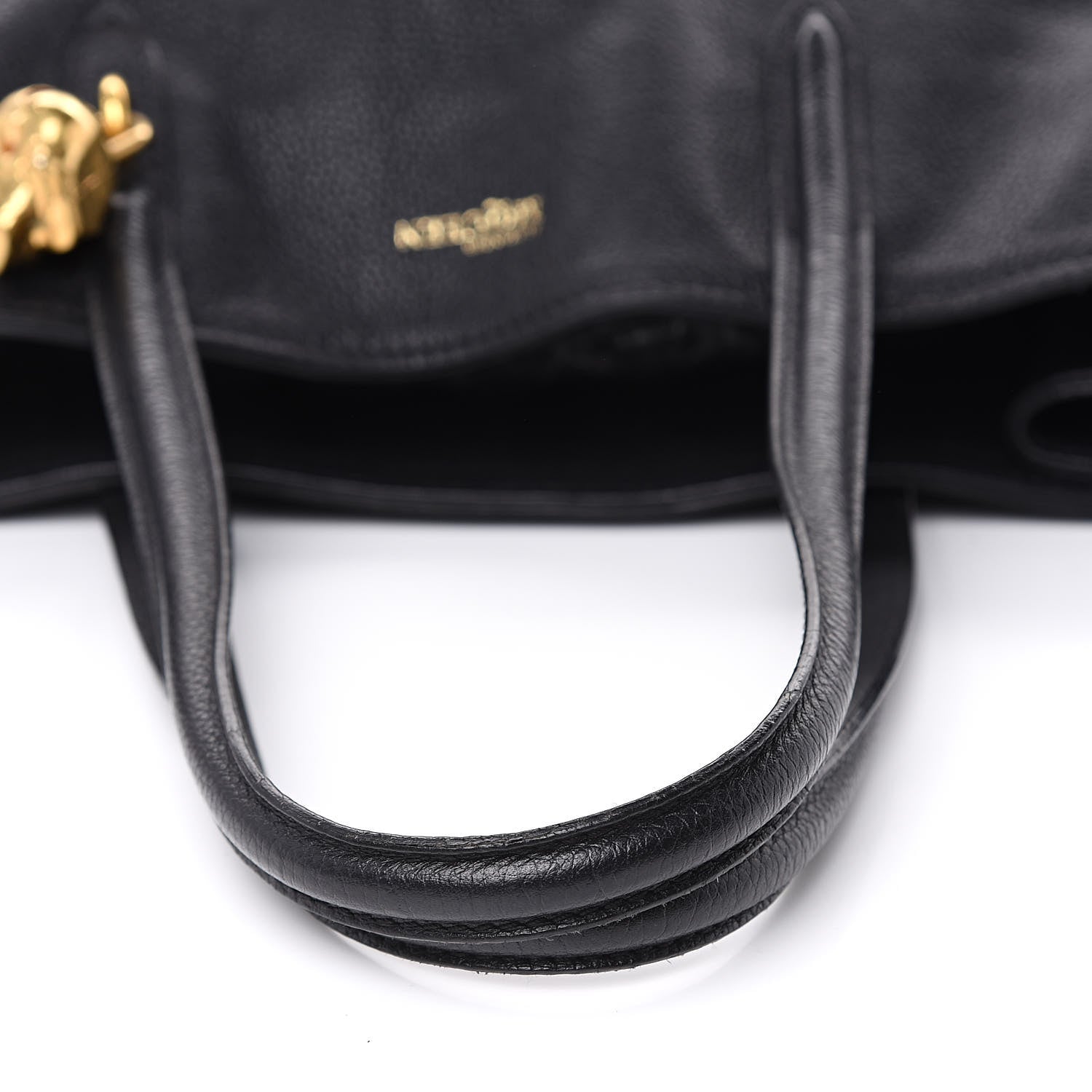 Alexander McQueen Pebbled Calfskin Skull Padlock Tote Black 8 of 11
