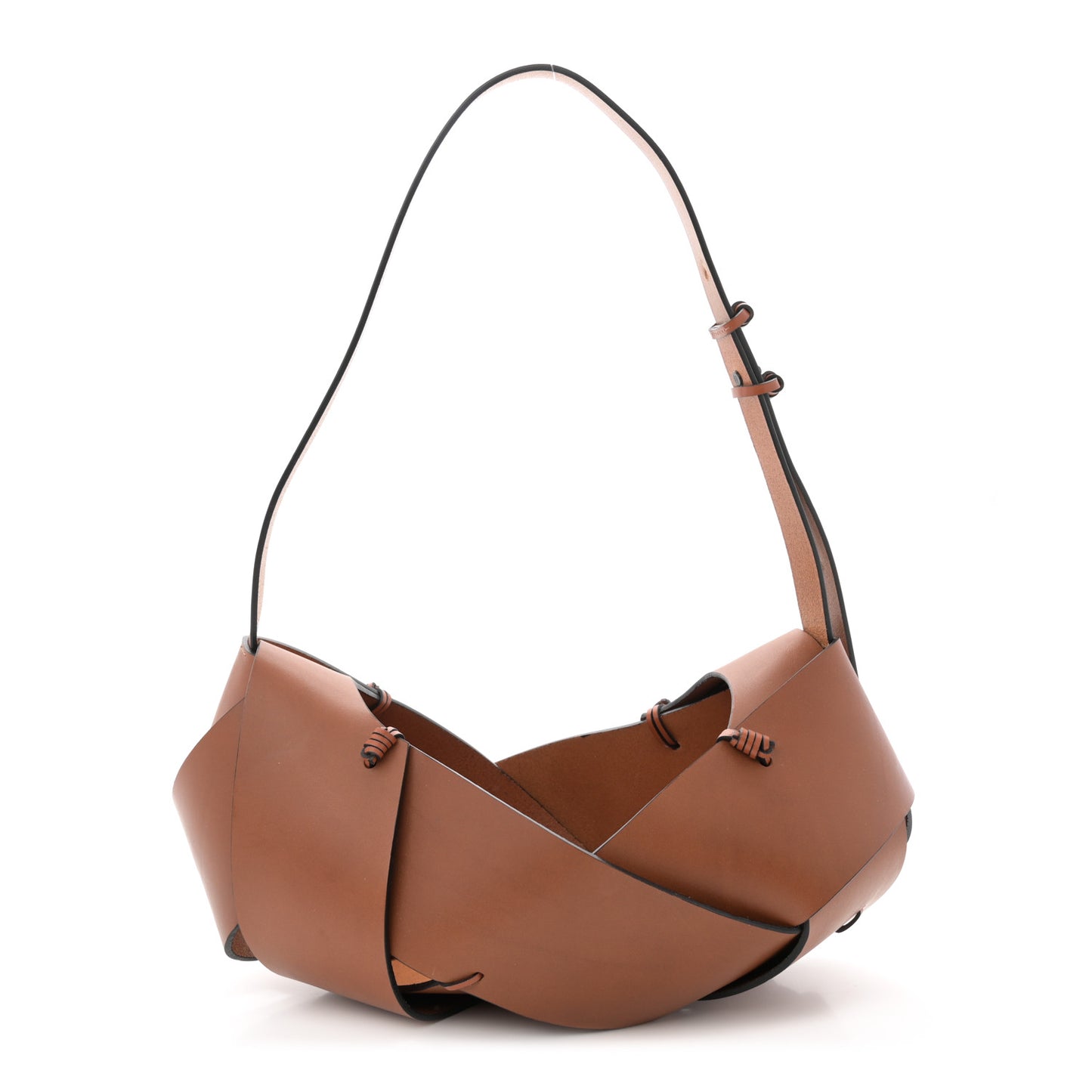 Calfskin Interlaced Hobo Tan