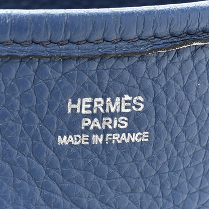 Hermes Taurillon Clemence Evelyne PM Bleu Brighton 6 of 17