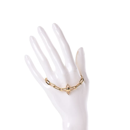 Louis Vuitton Swarovski Crystal Flower Power Bracelet Gold 2 of 4