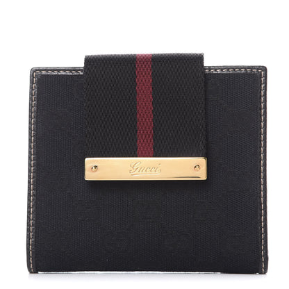 Gucci Monogram Web French Flap Wallet Black 1 of 10