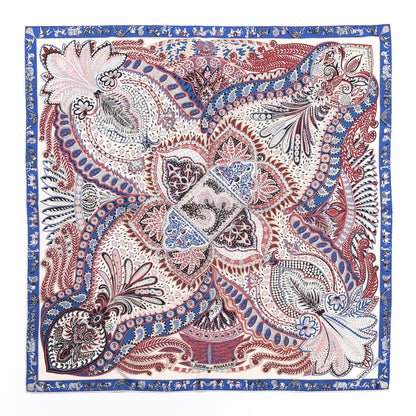 Hermes Silk Le Jardin De La Maharani Scarf 90 Ivory Bleu Bois De Rose 1 of 4