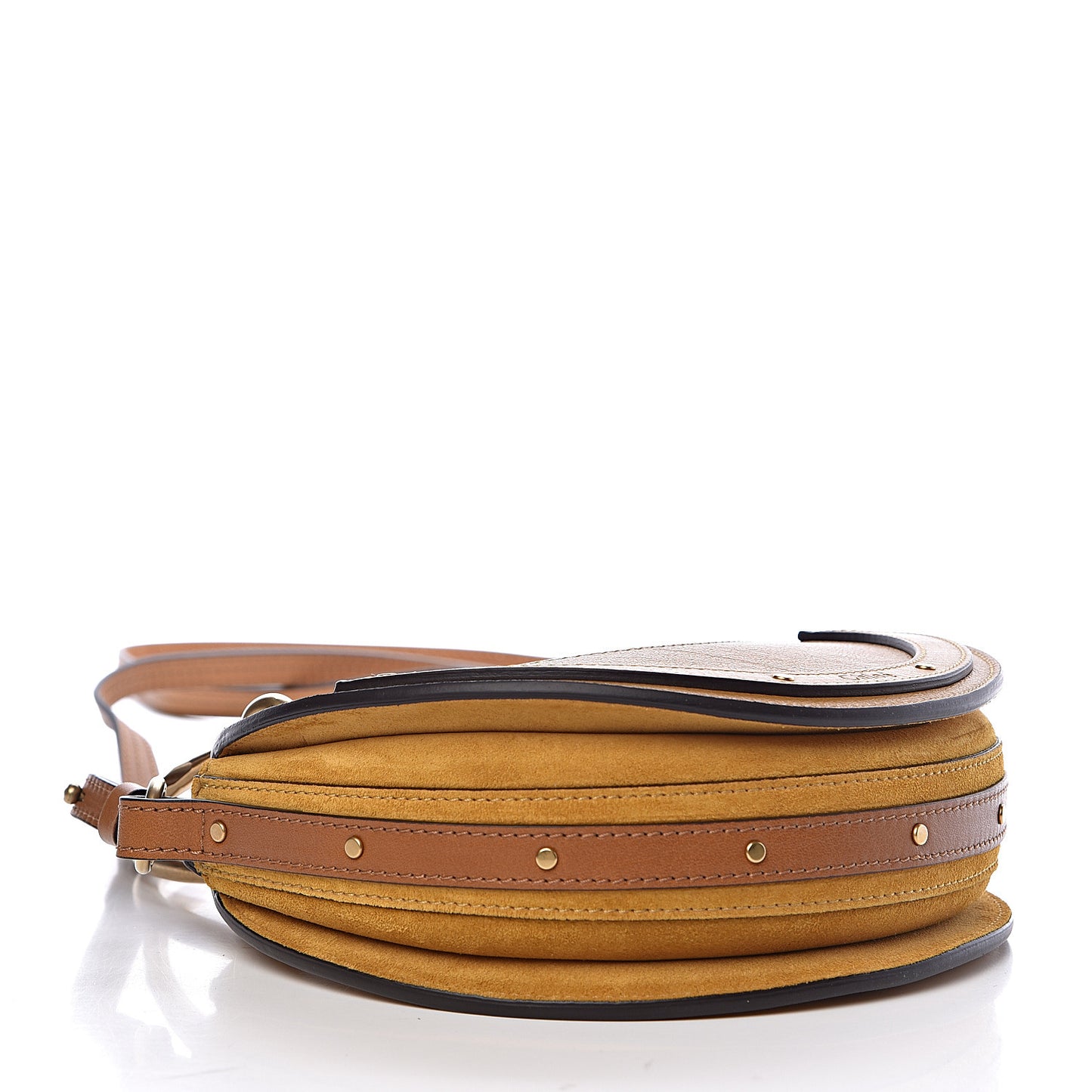 Calfskin Suede Small Pixie Bag Mustard Brown