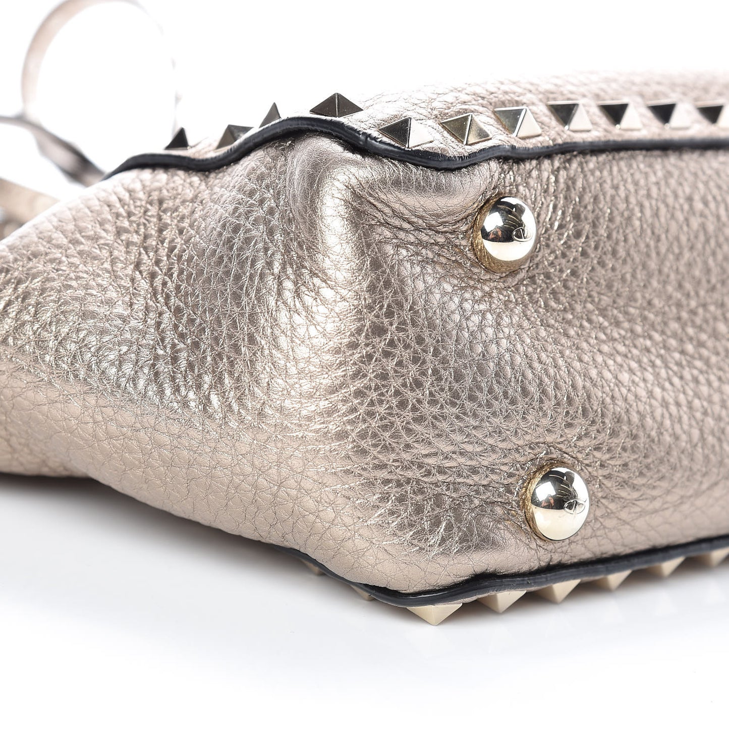 Metallic Alce Printed Calfskin Mini Rockstud Tote Sasso
