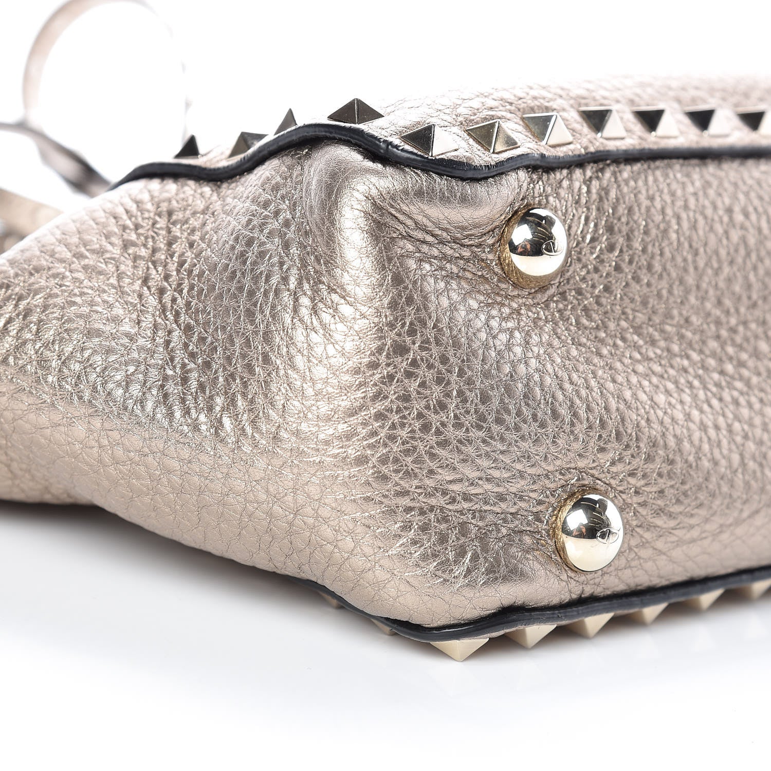 Valentino Garavani Metallic Alce Printed Calfskin Mini Rockstud Tote Sasso 6 of 9