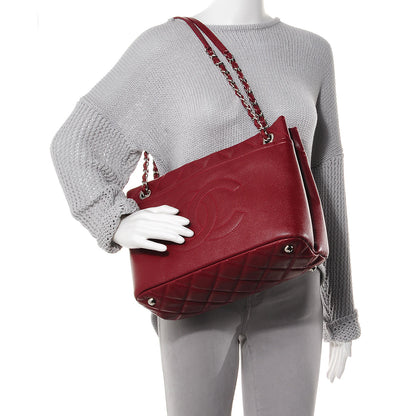 Chanel Caviar Large CC Timeless Soft Tote Dark Red 2 of 7