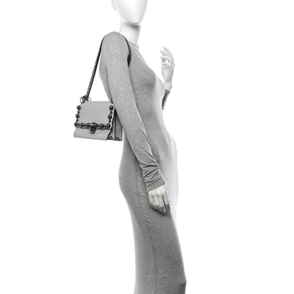 Fendi Vitello Liberty Scalloped Studded Small Kan I Shoulder Bag Grigio Perla 2 of 11