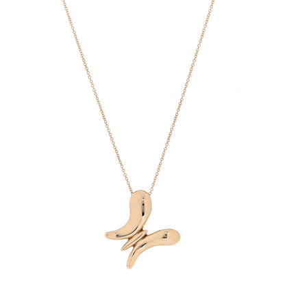 Tiffany 18K Yellow Gold Elsa Peretti Butterfly Pendant Necklace 2 of 18