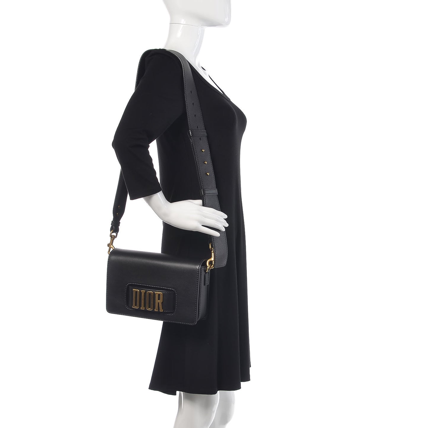 Smooth Calfskin Dio(r)evolution Flap Bag Black
