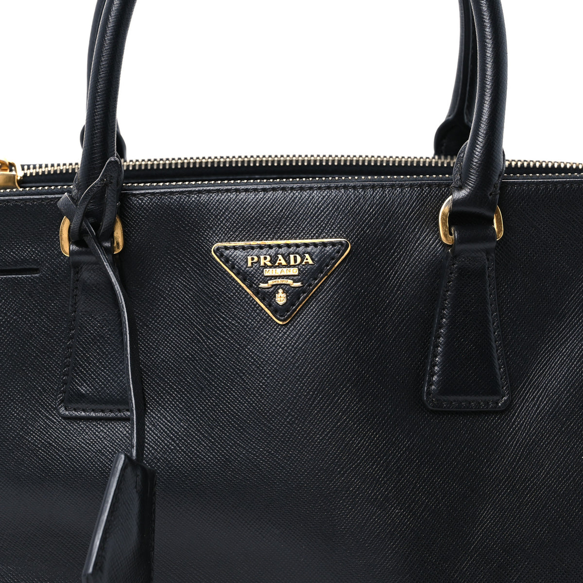 Saffiano Small Galleria Double Zip Tote Black