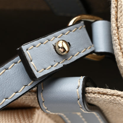 Chloe Cotton Calfskin Small Woody Ribbon Tote With Strap Light Blue 12 of 13