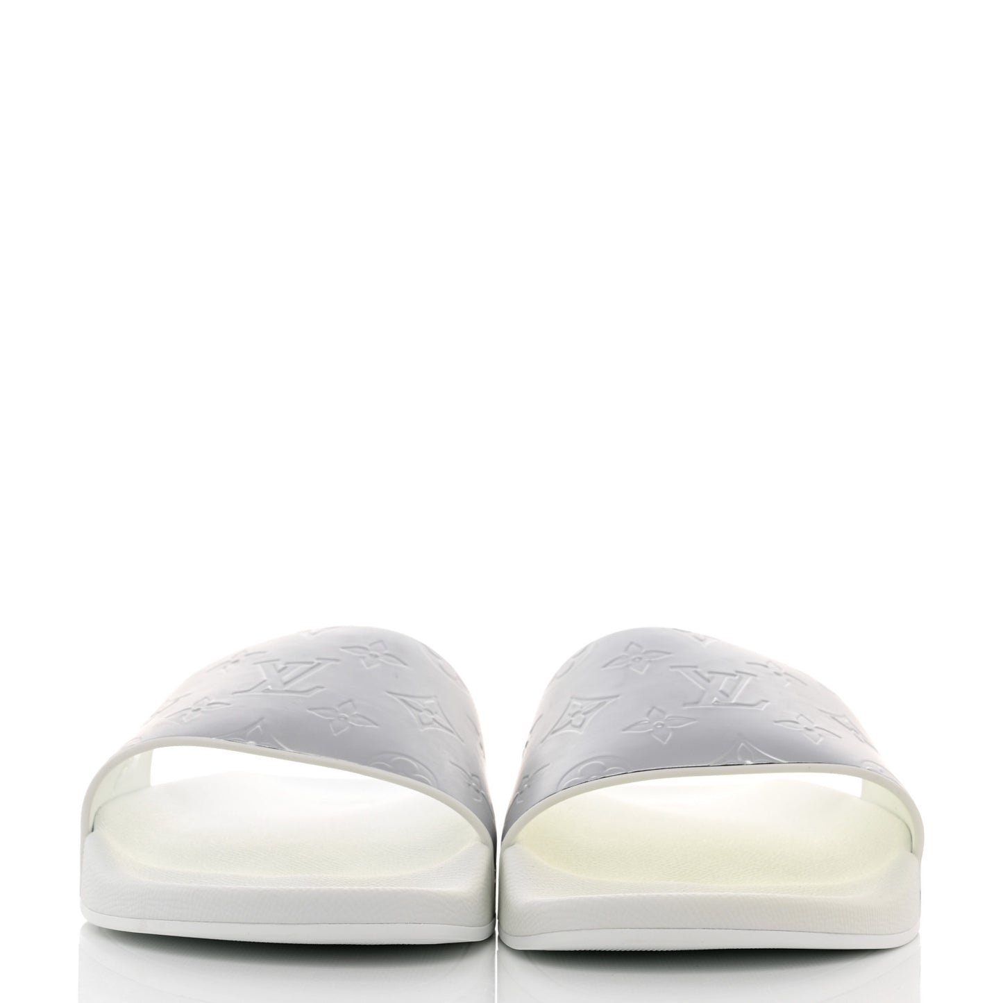 Metallic Rubber Embossed Monogram Mens Waterfront Mules 9