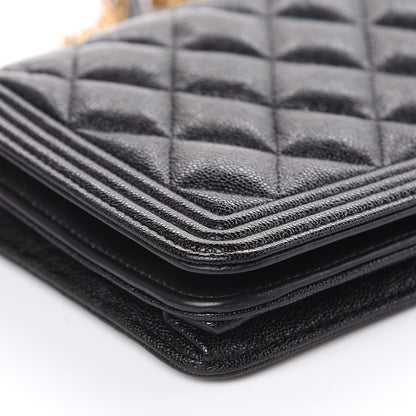 Chanel Caviar Quilted Boy Wallet On Chain WOC Black 12 of 14