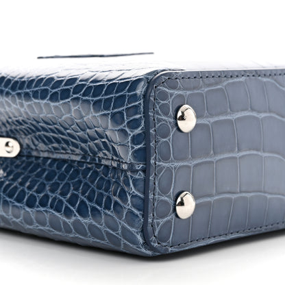 Louis Vuitton Crocodile Mini Capucines Ocean Blue 8 of 10