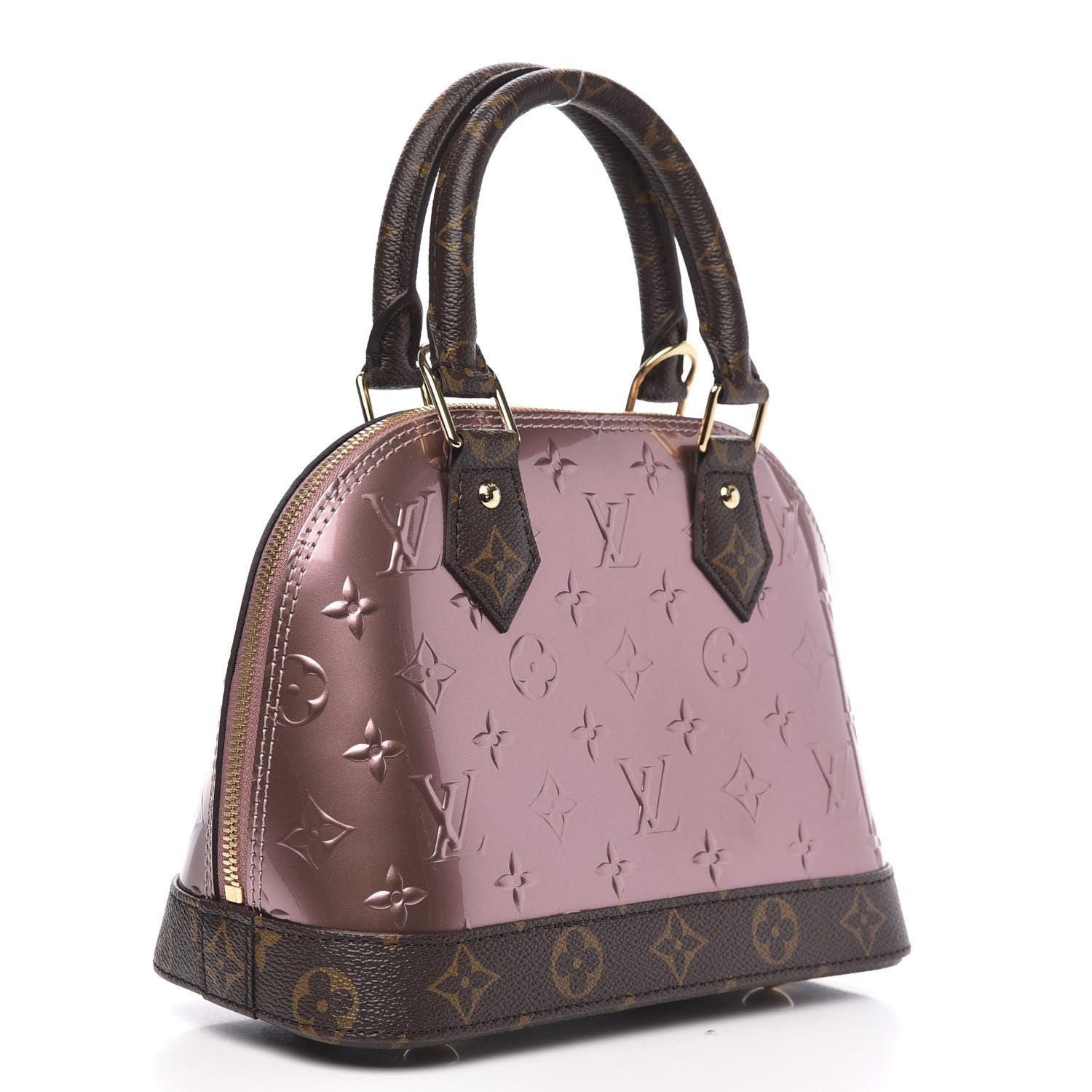 Louis Vuitton Vernis Monogram Alma BB Rose Pale Metallise 3 of 9