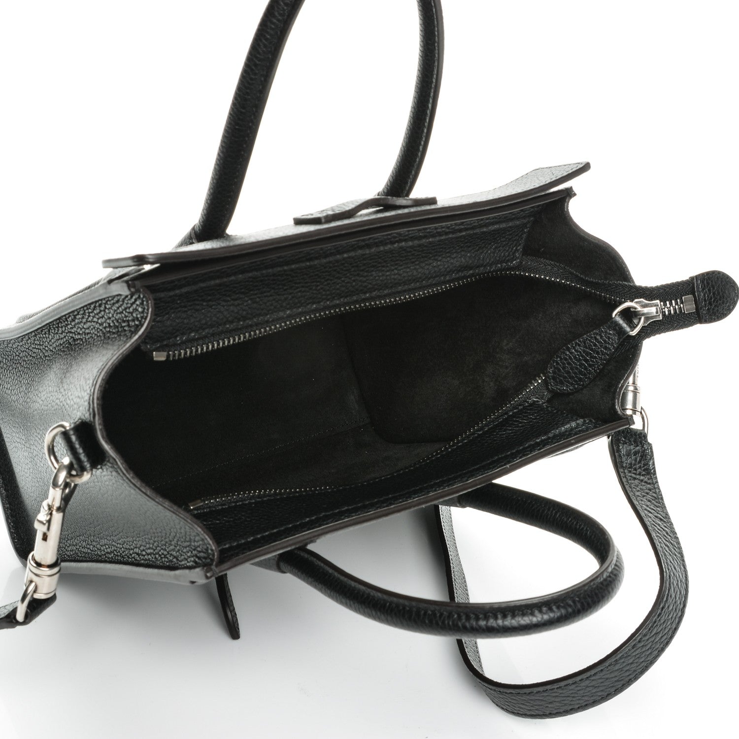 Celine Drummed Calfskin Nano Luggage Black 5 of 6