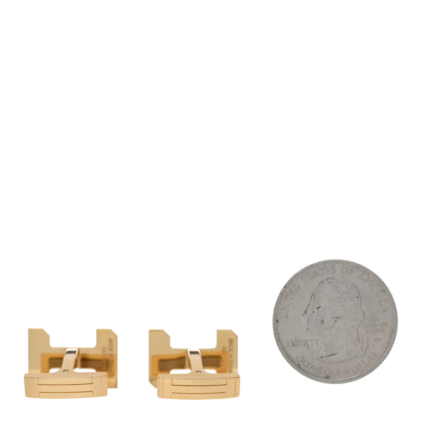 Metal H Optique Cufflinks Gold