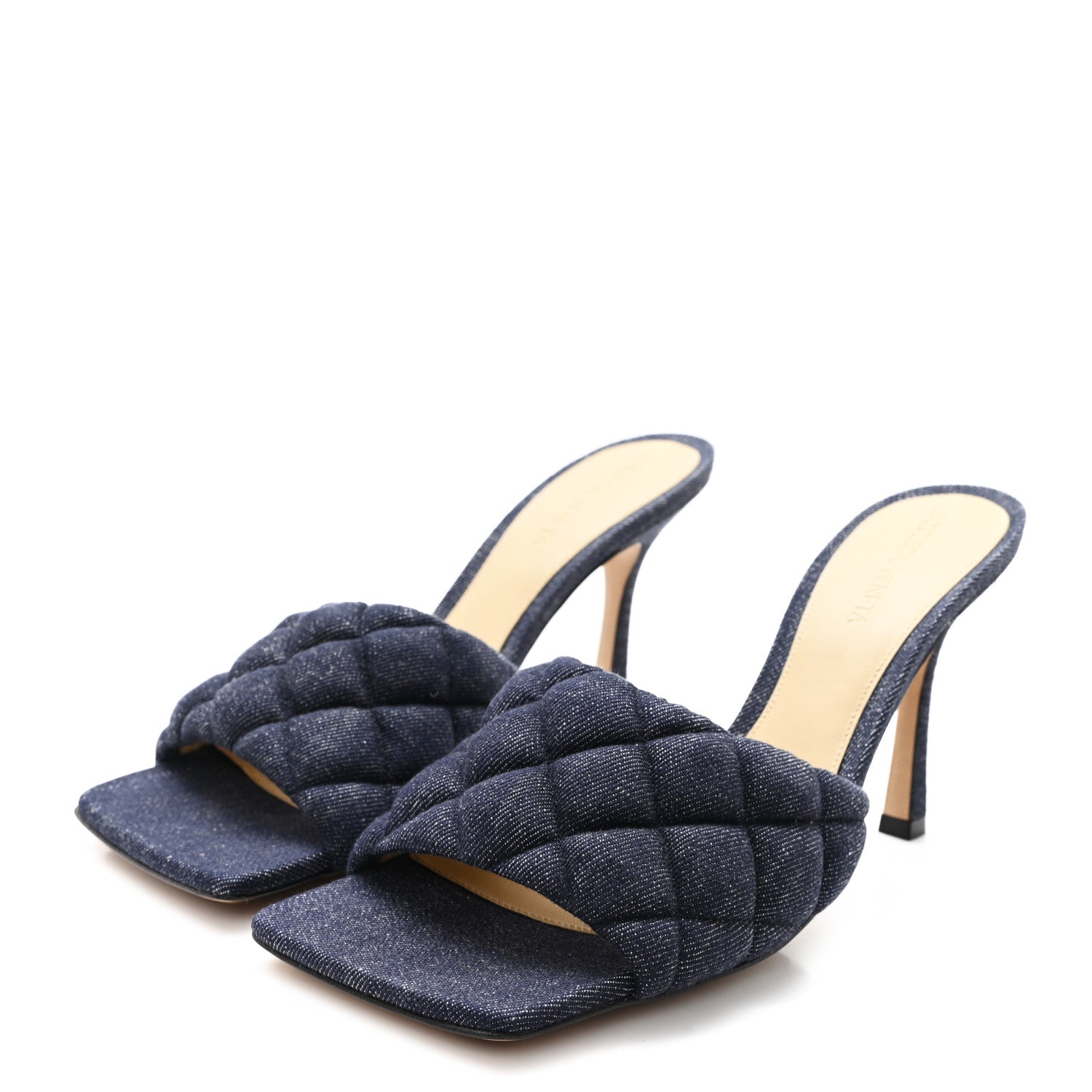 Bottega Veneta Denim Matelasse Padded Mule Sandals 39 Indigo 4 of 9