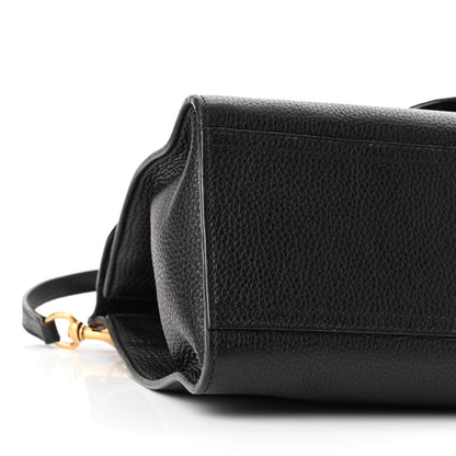 Gucci Calfskin Small GG Marmont Top Handle Bag Black 9 of 10