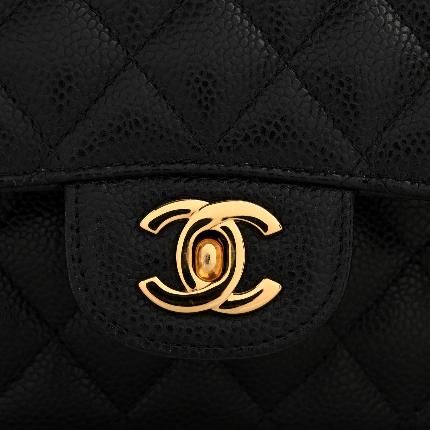 Chanel Caviar Quilted Medium Double Flap Black 13 of 15