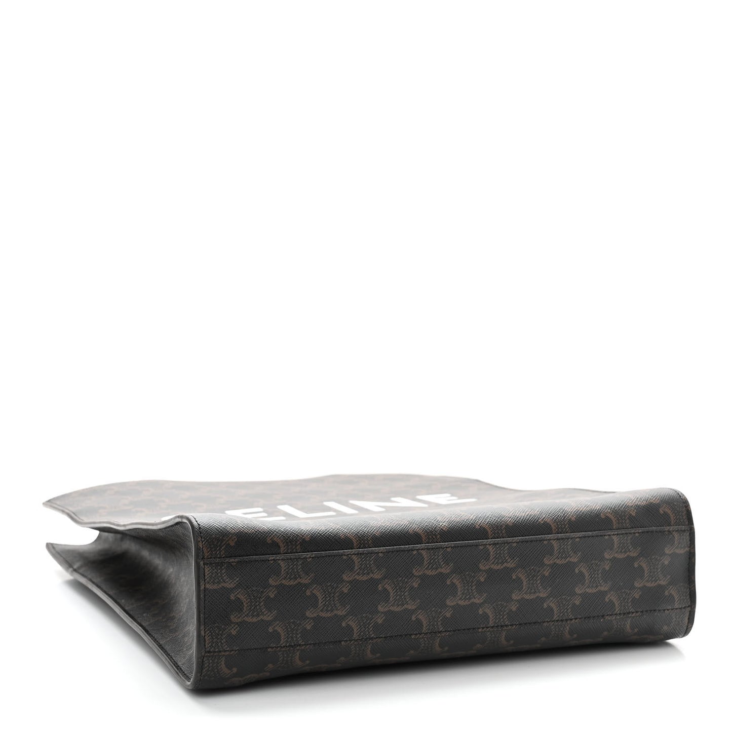 Triomphe Canvas Calfskin Small Vertical Cabas Tan