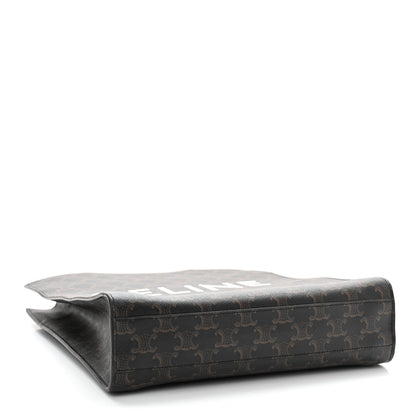 Celine Triomphe Canvas Calfskin Small Vertical Cabas Tan 4 of 12