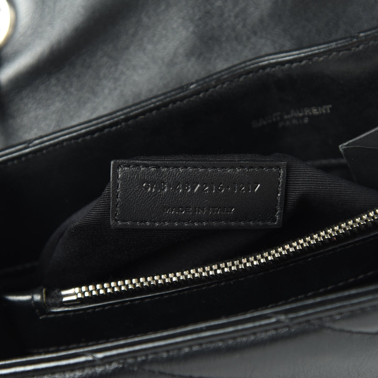 Calfskin Y Quilted Monogram Medium Loulou Chain Satchel Black