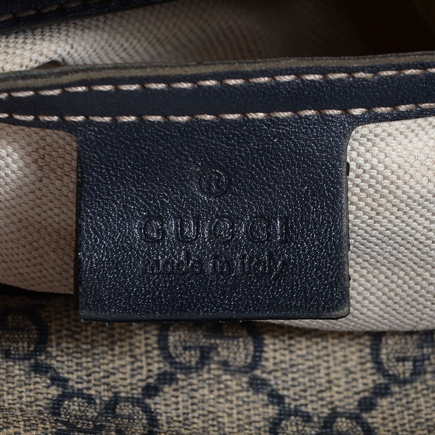 GG Plus Monogram Large Flat Messenger Bag Beige Blue