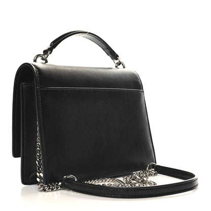 Saint Laurent Calfskin Monogram Sunset Top Handle Chain Wallet Black 3 of 10