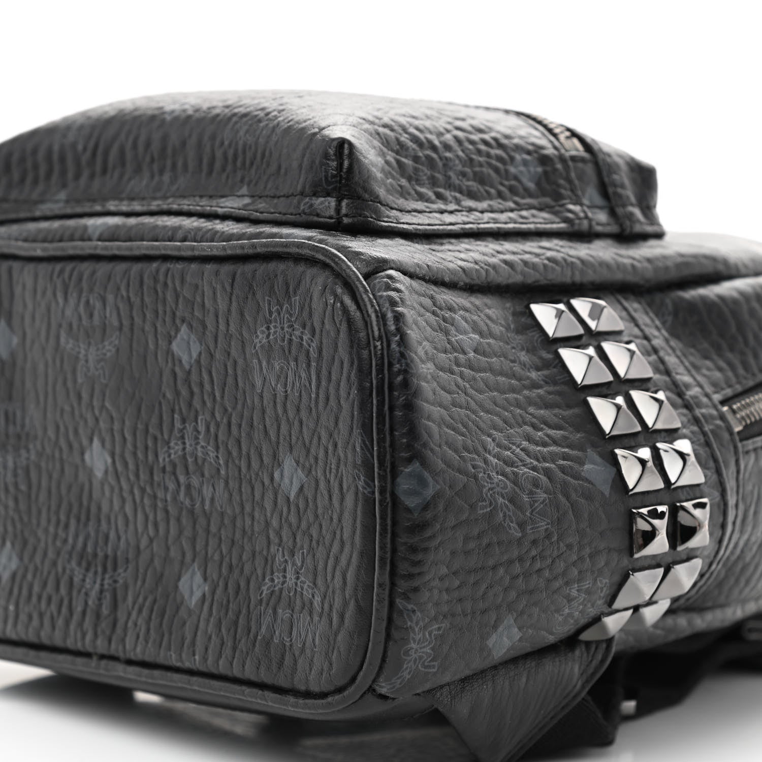 MCM Visetos Side Stud Mini Stark Backpack Black 10 of 10