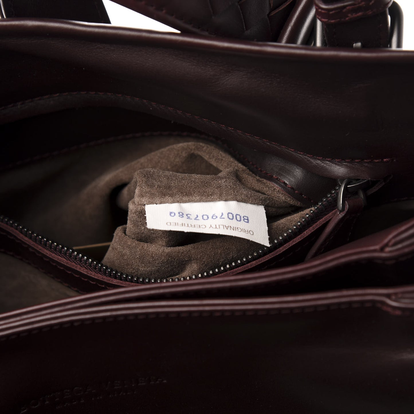 Nappa Intrecciato Medium Roma Tote Mahogany Brown