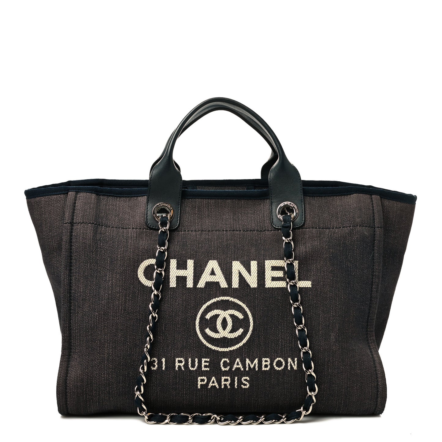 Denim Medium Deauville Tote Dark Blue