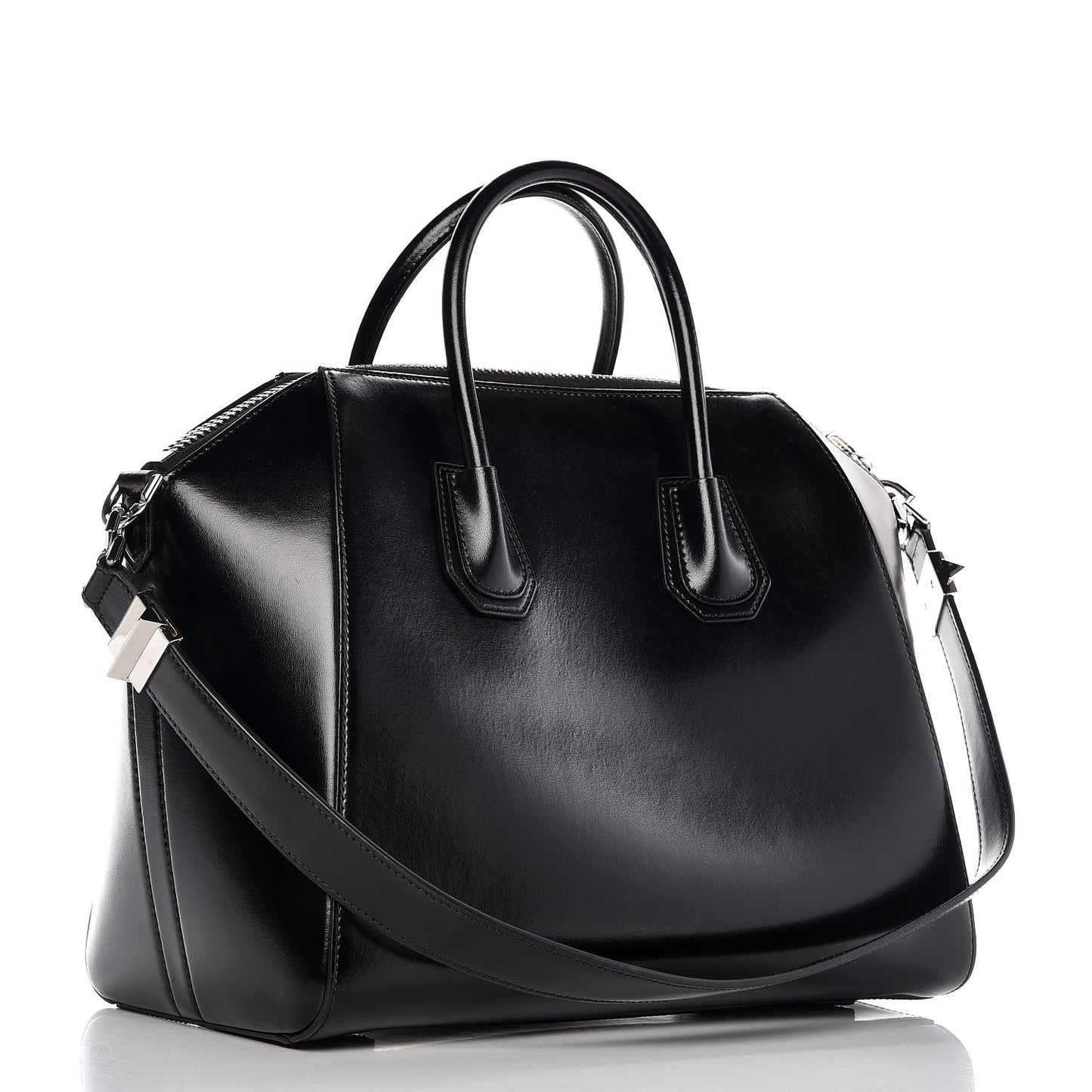 Shiny Lord Calfskin Medium Antigona Black