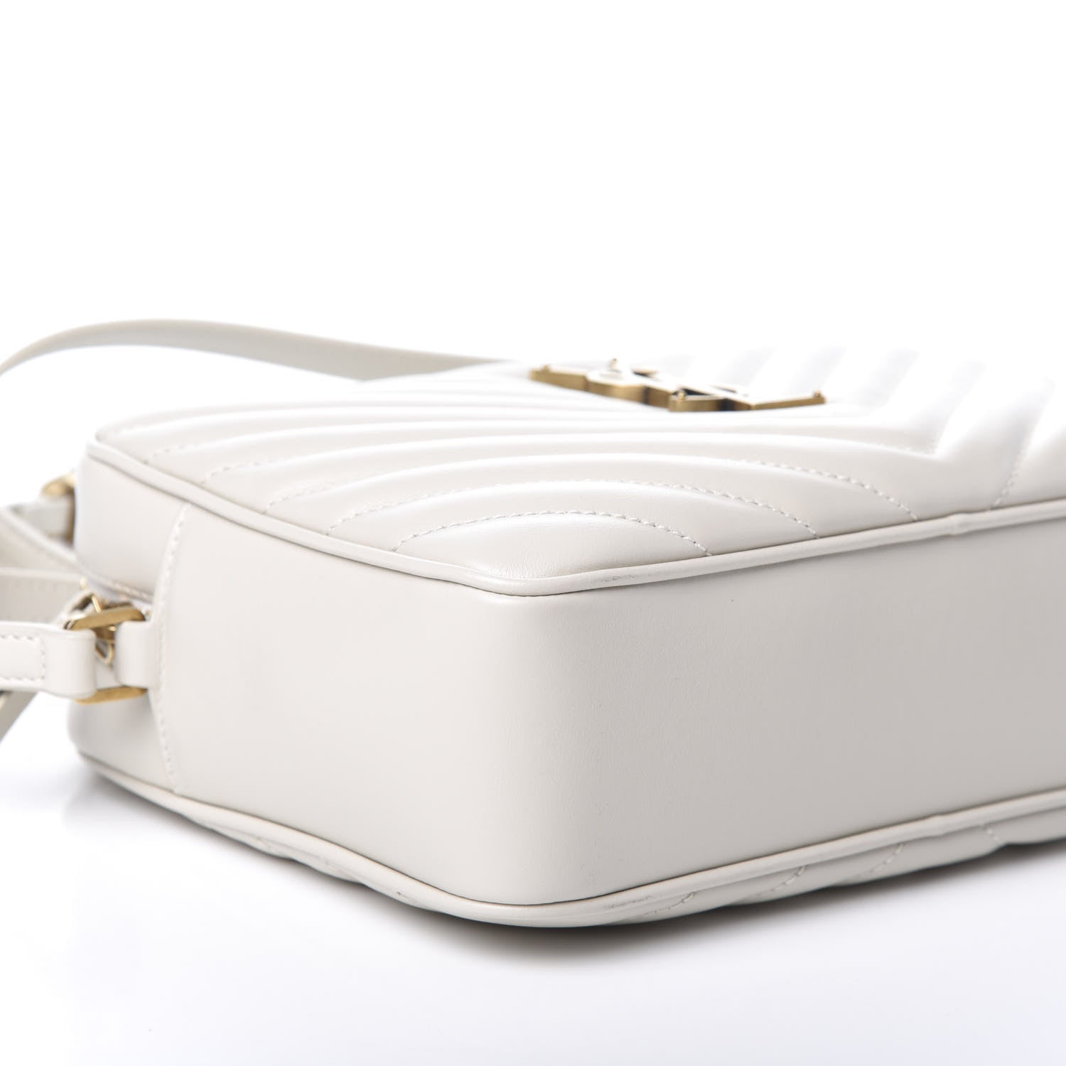 Saint Laurent Calfskin Matelasse Monogram Lou Camera Bag Crema Soft 8 of 9