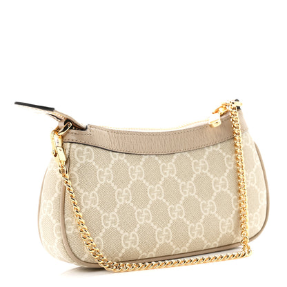 Gucci GG Supreme Monogram Textured Dollar Calfskin Web Mini Ophidia GG Handbag Beige Mystic White Oatmeal 3 of 11