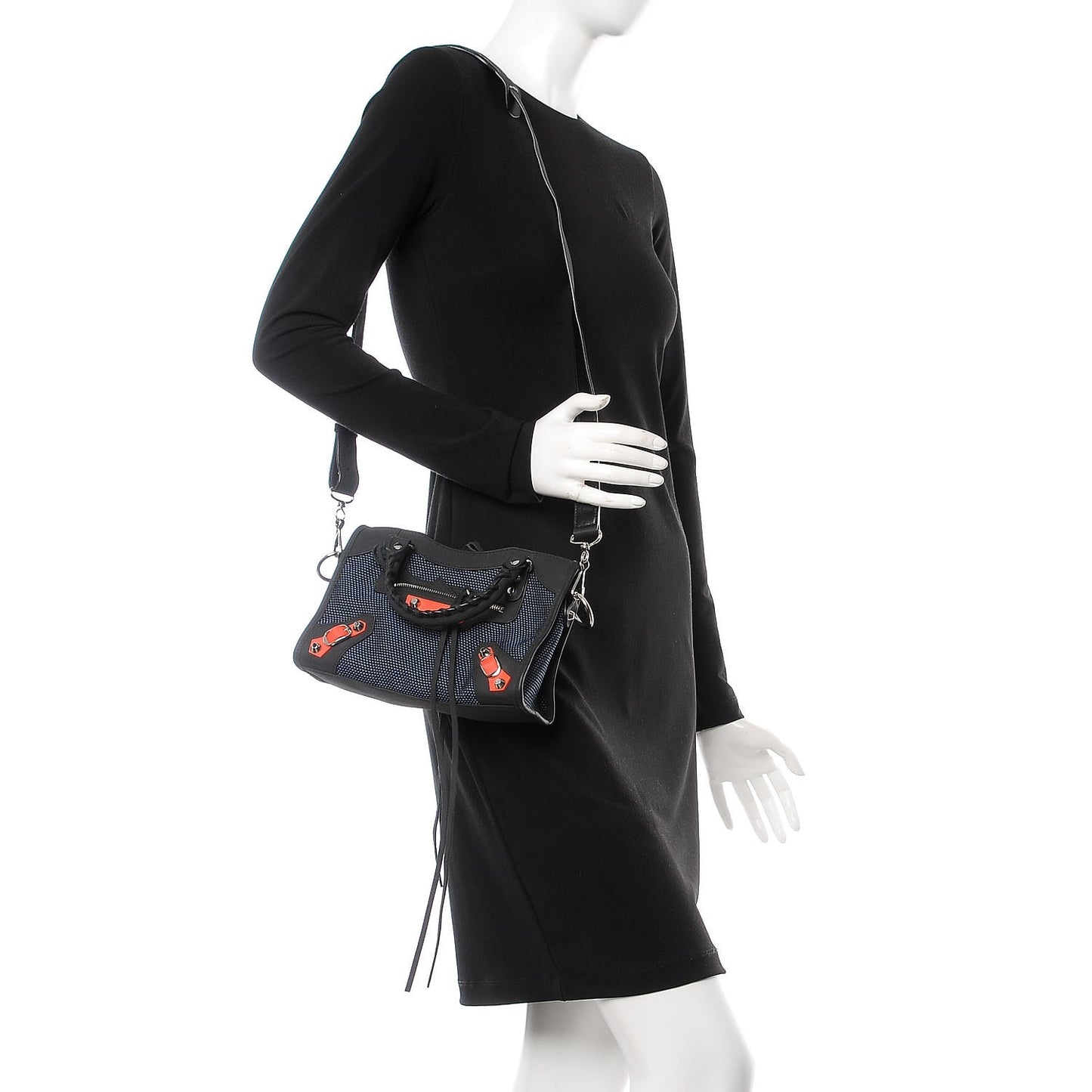 Mesh Arena Classic Silver Hardware Mini City Black Navy Orange