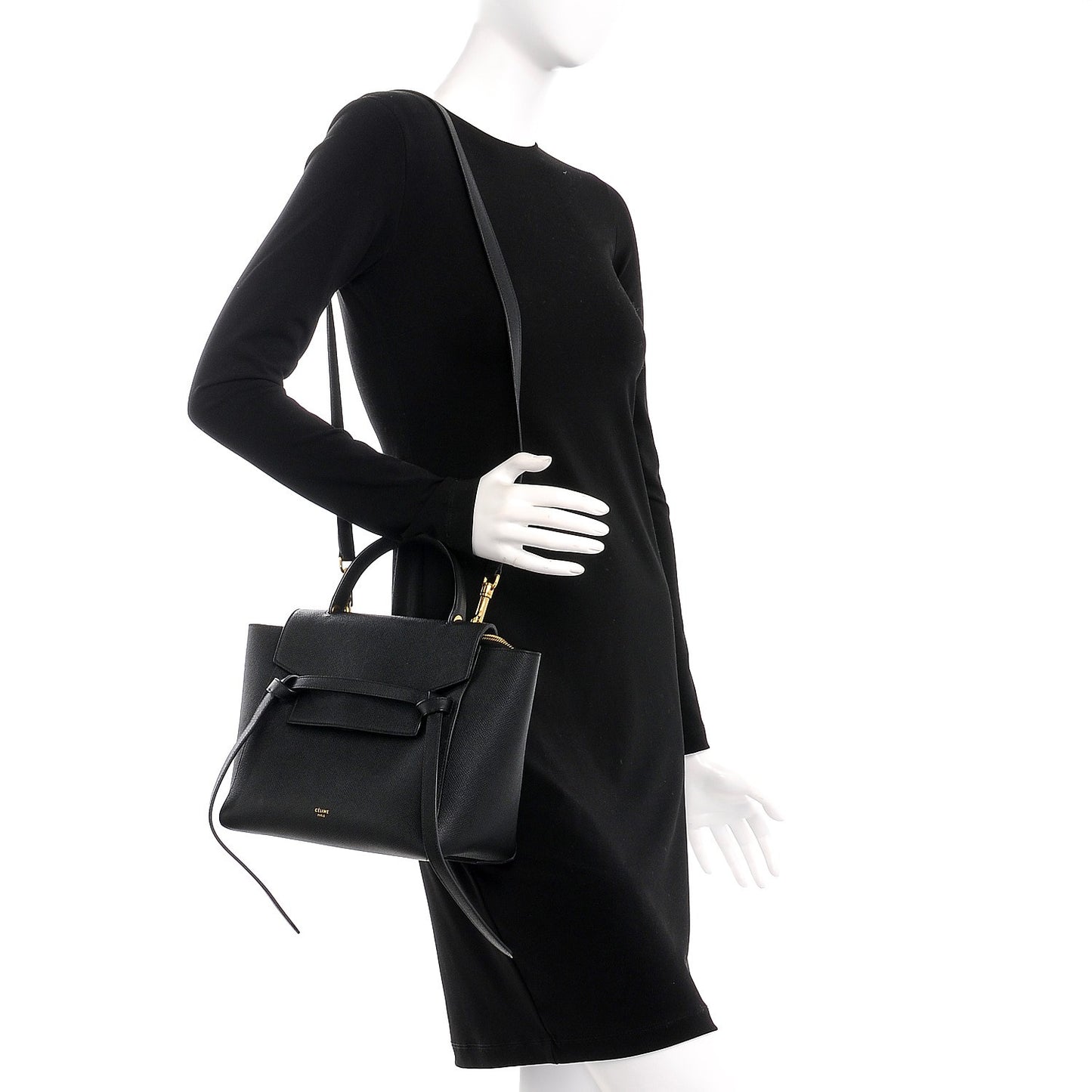 Grained Calfskin Micro Belt Bag Black