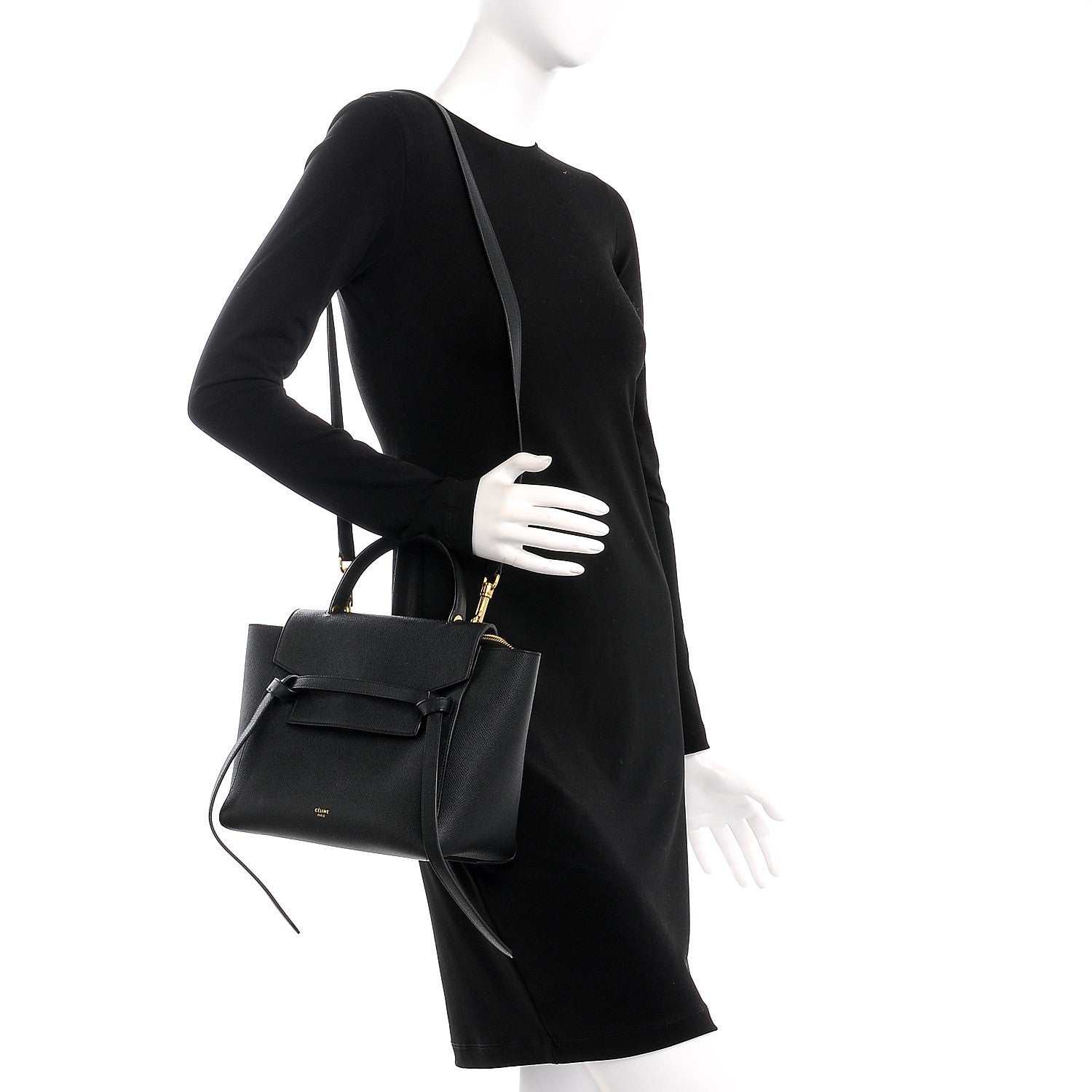 Celine Grained Calfskin Micro Belt Bag Black 2 of 8
