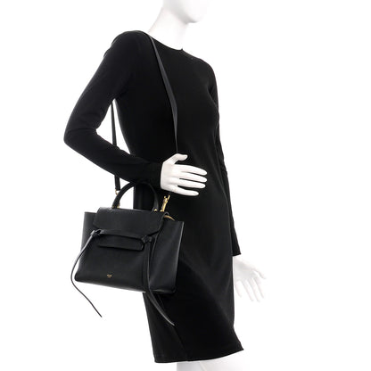 Celine Grained Calfskin Micro Belt Bag Black 2 of 8