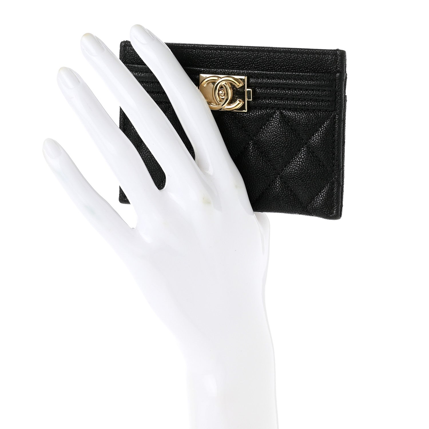 Chanel Caviar Quilted Boy Card Holder Black 2 of 9