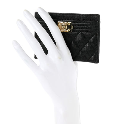 Chanel Caviar Quilted Boy Card Holder Black 2 of 9