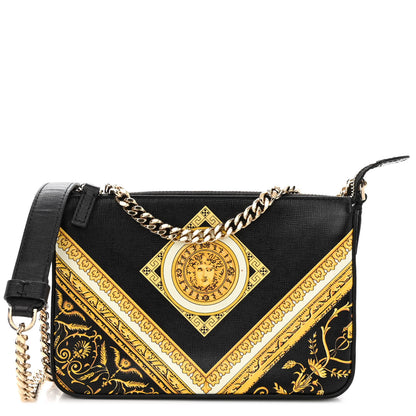 Versace Saffiano Baroque Print La Medusa Crossbody Black 1 of 10