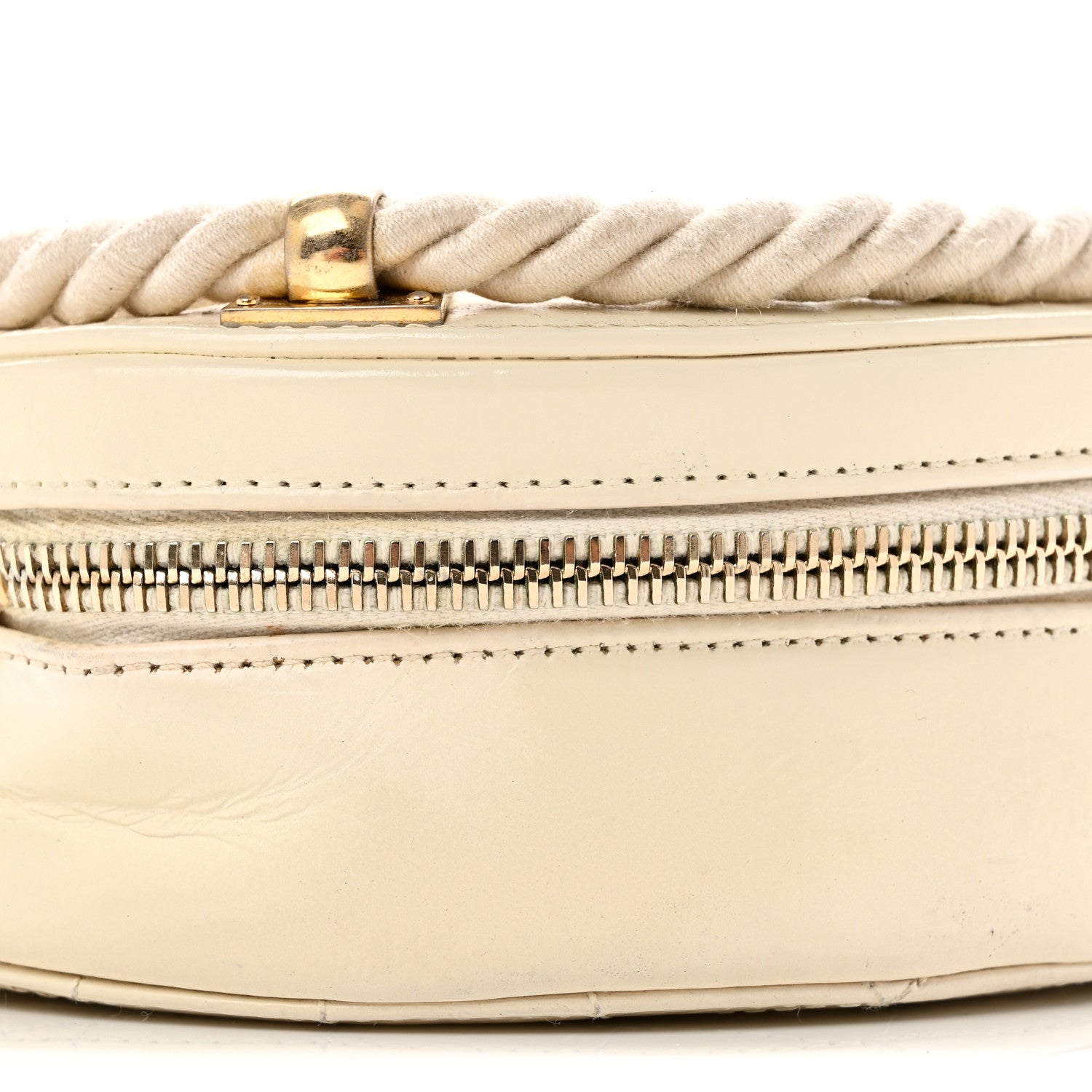 Chanel Crumpled Calfskin Cotton Small En Vogue Round Bag White 10 of 10